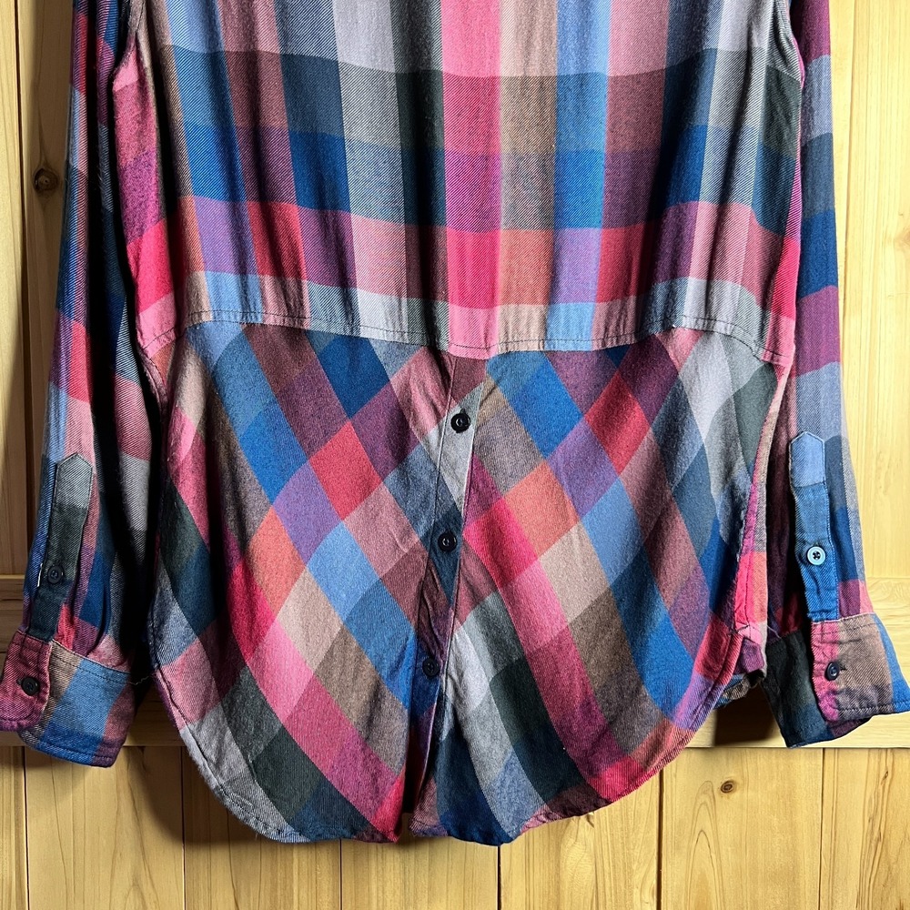Lucky Brand Womens Plaid Button Front Shirt Long Sleeve Small Multicolor Flannel - Picture 10 of 14